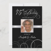 75e Birthday Party Invitations with Photo Kaart (Voorkant)