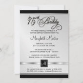 75e Birthday Party Invitations with Photo Kaart (Achterkant)