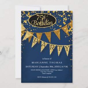 75e Birthday Party Pennant Banner Confetti Kaart
