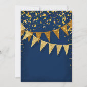 75e Birthday Party Pennant Banner Confetti Kaart (Achterkant)