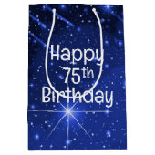 75e Birthday Star Galaxy Medium Cadeauzakje (Voorkant)