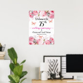 75e bruiloft Jubileum Blush Rozen Poster (Thuiskantoor)