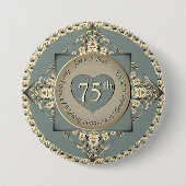75e bruiloft Jubileum diamant Ronde Button 7,6 Cm (Voorkant)