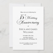 75e bruiloft Jubileum Elegant Script Kaart (Voorkant)