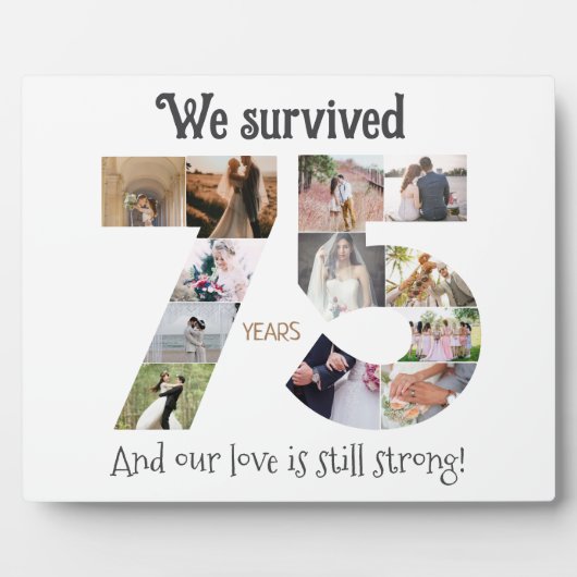 75e bruiloft Jubileum foto Fotoplaat (Voorkant)