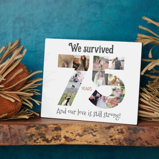 75e bruiloft Jubileum foto Fotoplaat (Zijkant)