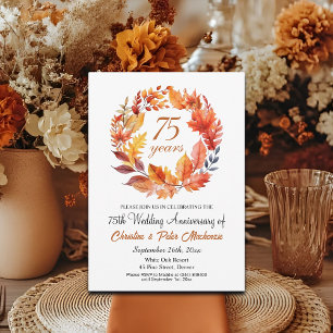 75e bruiloft Jubileum Herfst Floral Garland Kaart