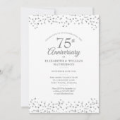 75e bruiloft Jubileum Love Hearts Confetti Kaart (Voorkant)