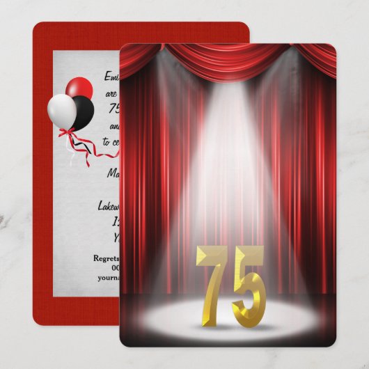 75e bruiloft Jubileum Partij Kaart (Voorkant / Achterkant)