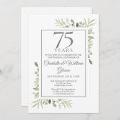 75e bruiloft Jubileum Waterverf groen Kaart (Voorkant / Achterkant)