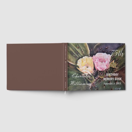 75e Cactus Floral Birthday Memory Gastenboek (Volledig)