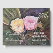 75e Cactus Floral Birthday Memory Gastenboek (Voorkant)