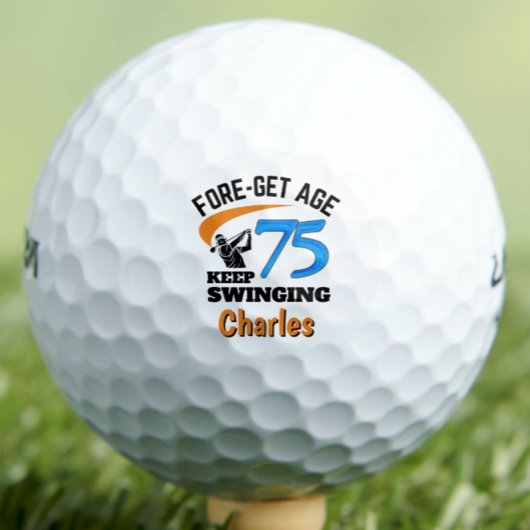 75e cadeau voor echtgenoot Funny Blue Custom Golfballen