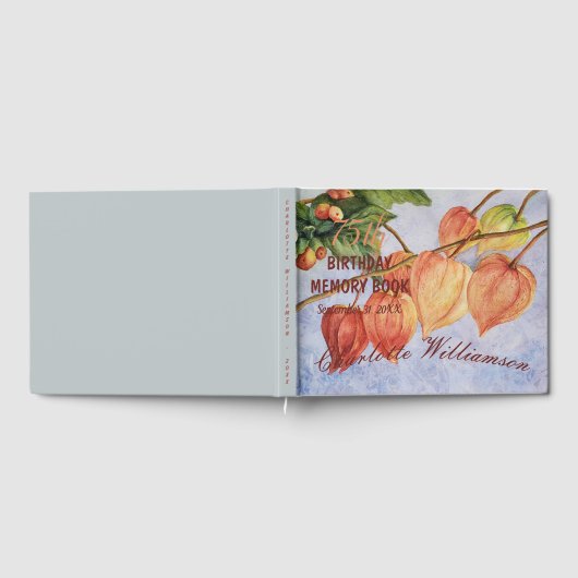 75e Chinese lantern Floral Birthday Memory Gastenboek (Volledig)