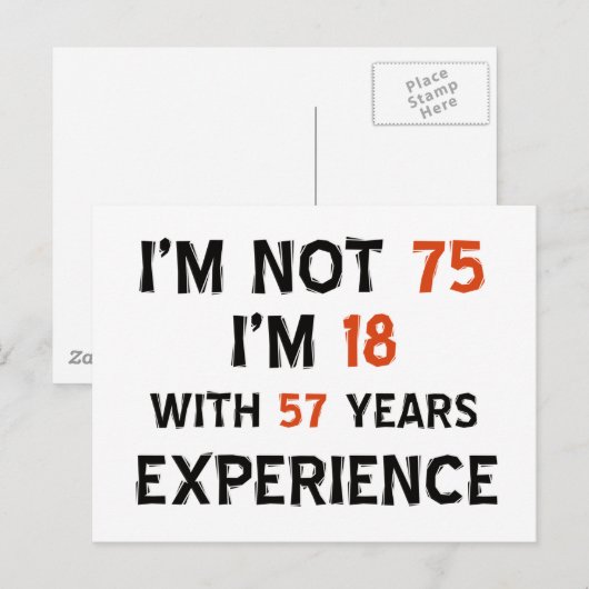 75e coole verjaardagsfeestjes design briefkaart (Voorkant / Achterkant)