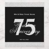 75e Diamond Wedding Jubileum Eigen waslabel Wijn Etiket (Enkel label)