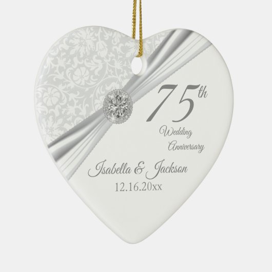75e Diamond Wedding Jubileum Keramisch Ornament (Rechts)