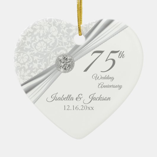 75e Diamond Wedding Jubileum Keramisch Ornament (Voorkant)