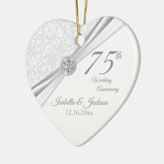 75e Diamond Wedding Jubileum Keramisch Ornament (Links)
