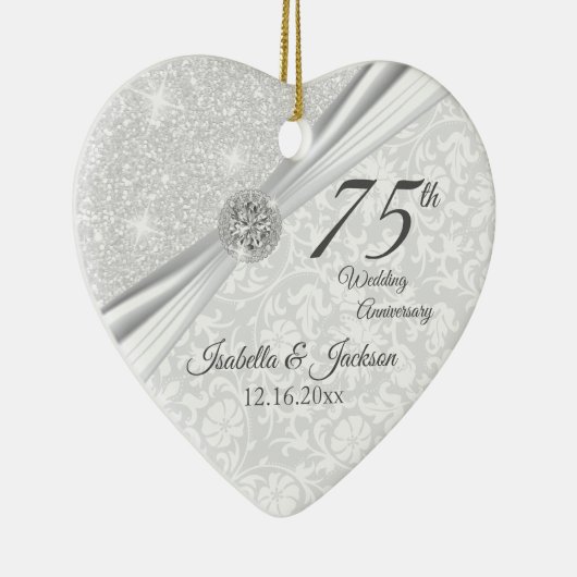 75e Diamond Wedding Jubileum Keramisch Ornament (Rechts)