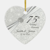 75e Diamond Wedding Jubileum Keramisch Ornament (Voorkant)