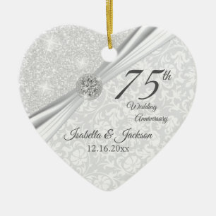 75e Diamond Wedding Jubileum Keramisch Ornament