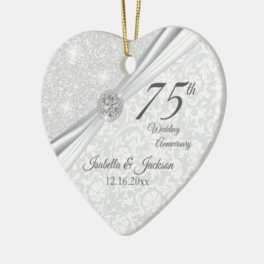 75e Diamond Wedding Jubileum Keramisch Ornament (Links)