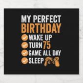 75e draai 75 Mijn perfecte thuisgame Sparkling Wijnetiket (Enkel label)