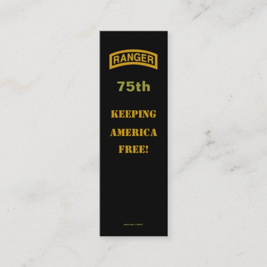75e Flash-veteraan-patch bookmarker voor het leger Mini Visitekaartje (Voorkant)
