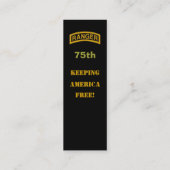 75e Flash-veteraan-patch bookmarker voor het leger Mini Visitekaartje (Achterkant)