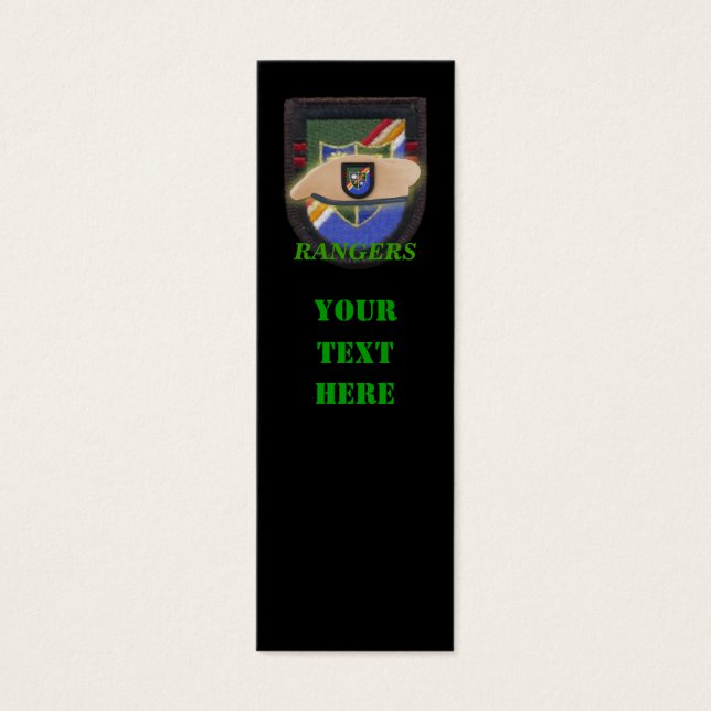 75e flitsveteraan-patchbookmarkers voor het leger mini visitekaartjes (Voorkant)