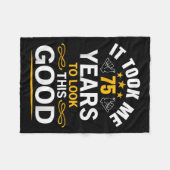 75e geboortedag: 75 jaar oud. fleece deken (Voorkant (Horizontaal))