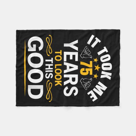 75e geboortedag: 75 jaar oud. fleece deken (Voorkant (Horizontaal))