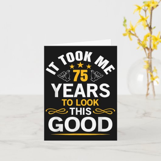 75e geboortedag: 75 jaar oud. kaart (Gele Bloem)