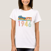 75e geboortedag Retro 1946 Cassettebandje T-shirt (Voorkant)