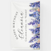 75e Gelukkige Verjaardag Banner Blauw Juli Geboort (Verticaal)