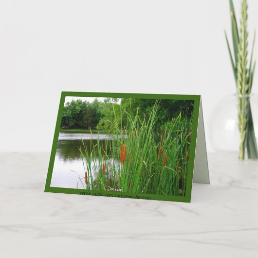 75e gelukkige verjaardag kat staart op vijver kaart (Achterkant)