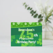 75e Geweldige verjaardag groene shamrocks G002G Kaart (Staand voorkant)