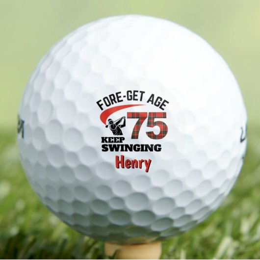 75e golfcadeau voor opa - Keep Swinging 75e Golfballen