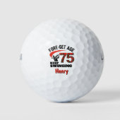 75e golfcadeau voor opa - Keep Swinging 75e Golfballen (Voorkant)