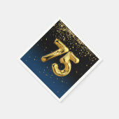 75e goudballonnen en Confetti Napkins Servet (Hoek)