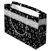 75e Happy Birthday Black/White Number Pattern Groot Cadeauzakje (Achterkant Gekanteld)