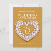 75e huwelijksfeest nodigt hartefeest uit kaart (Voorkant)