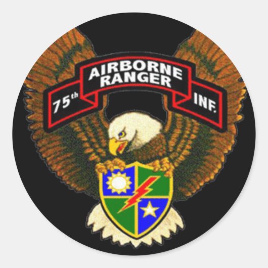 75e Infanterie Ranger Regiment Bumpersticker Ronde Sticker (Voorkant)