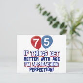 75e jaar oude design briefkaart (Staand voorkant)