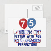 75e jaar oude design briefkaart (Voorkant / Achterkant)