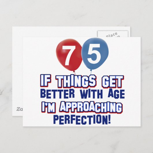 75e jaar oude design briefkaart (Voorkant / Achterkant)