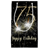 75e jaarsparkler op zwart klein cadeauzakje (Voorkant)