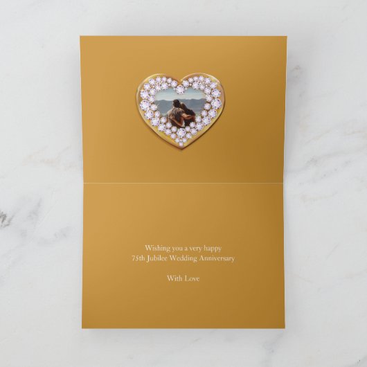 75e Jubilee huwelijksverjaardag nu foto Kaart (Binnen)