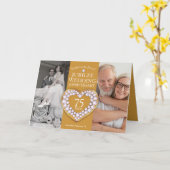 75e Jubilee huwelijksverjaardag nu foto Kaart (Gele Bloem)